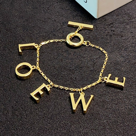 18K Anagram Letter Bracelet