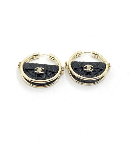 18K CC Black Bag Earrings