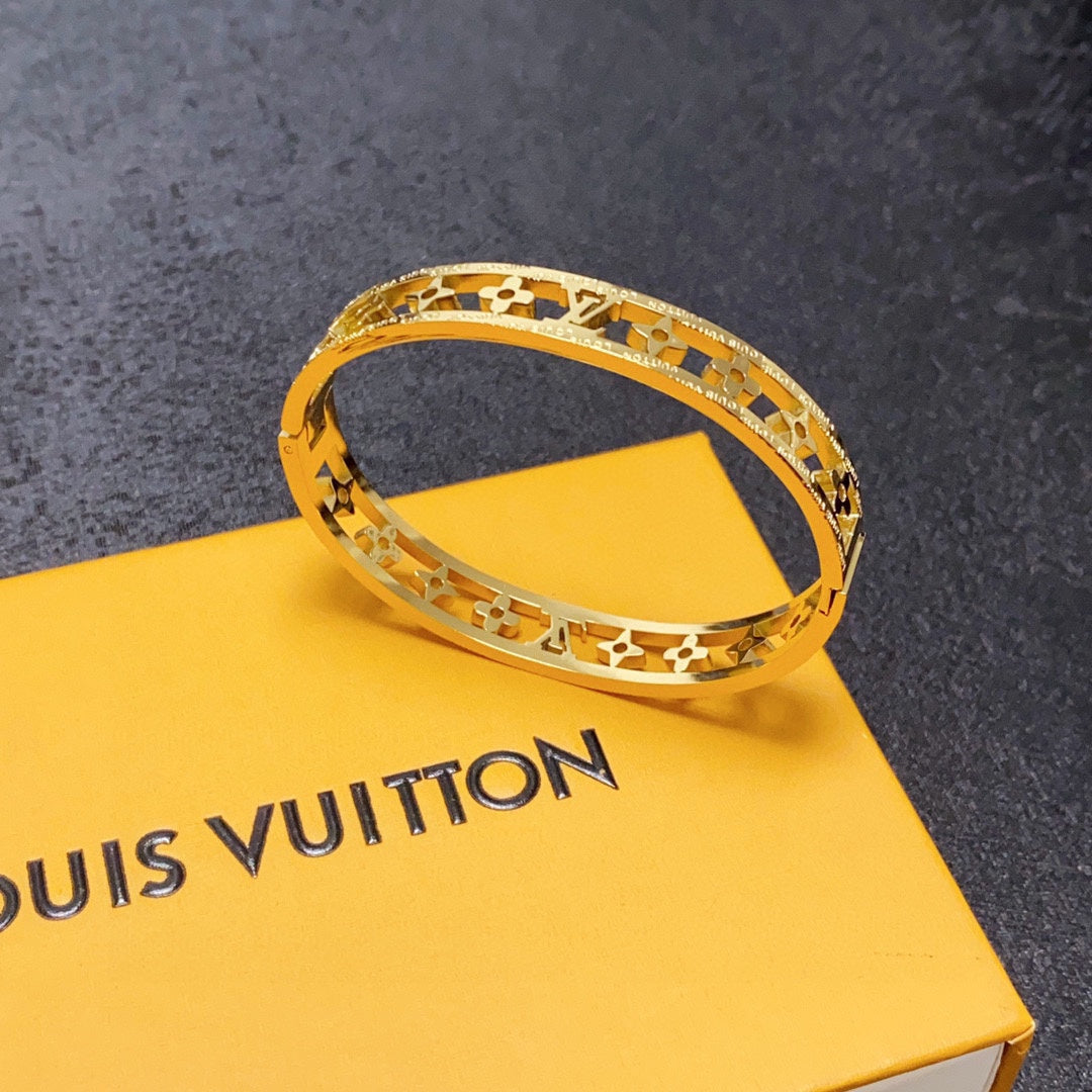 Bracelet creux en cristal Louis 18 carats