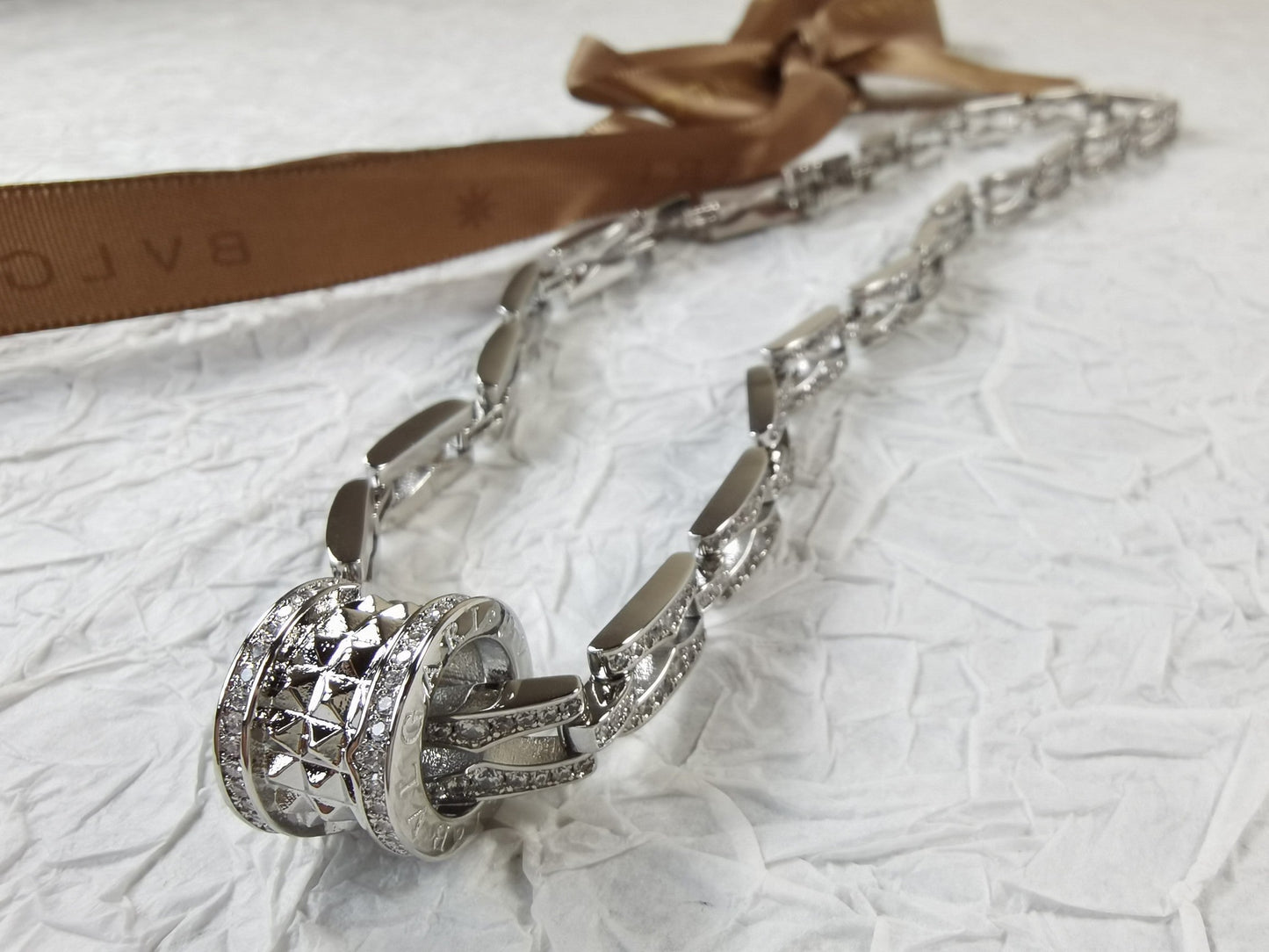 18K  B.ZERO1  Diamonds Chain Link Necklace