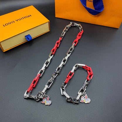 18K Louis Dargon Monogram Chain Necklace