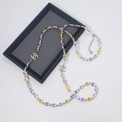 18K CC Color Crystal Long Necklace