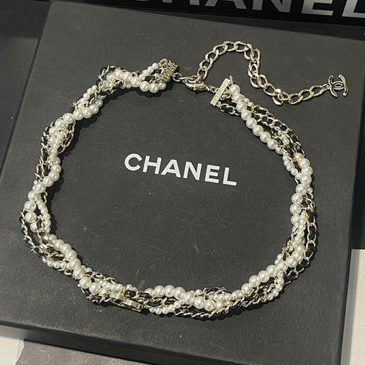 18K CC Pearls Gold Necklace
