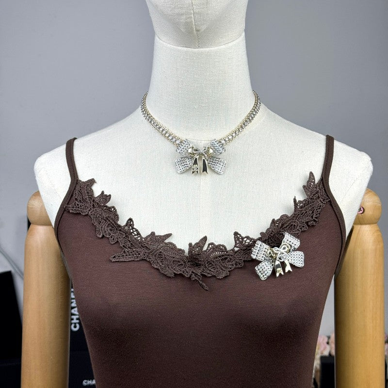 CC 25K Bow Tie Choker Necklace