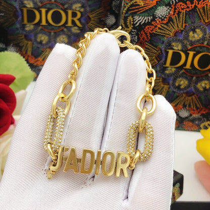 Bracelet à maillons chaîne CD J'adior 18 carats