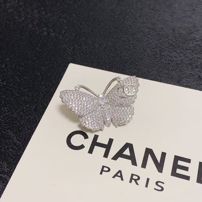 18K CC Butterfly Diamonds Brooch