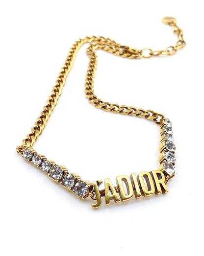 18K CD J'adior Crystal Choker Necklace