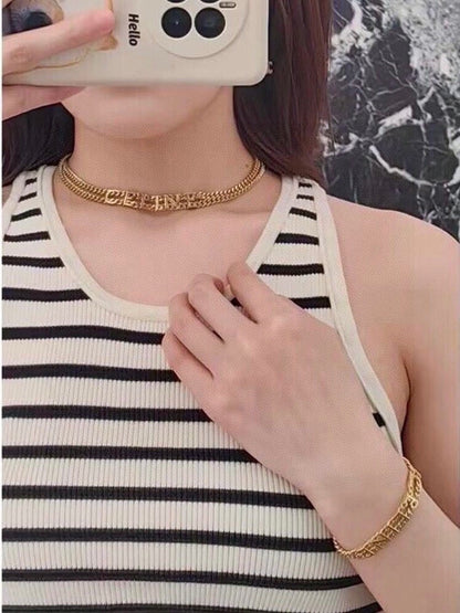 18K Triomphe Script Choker Necklace