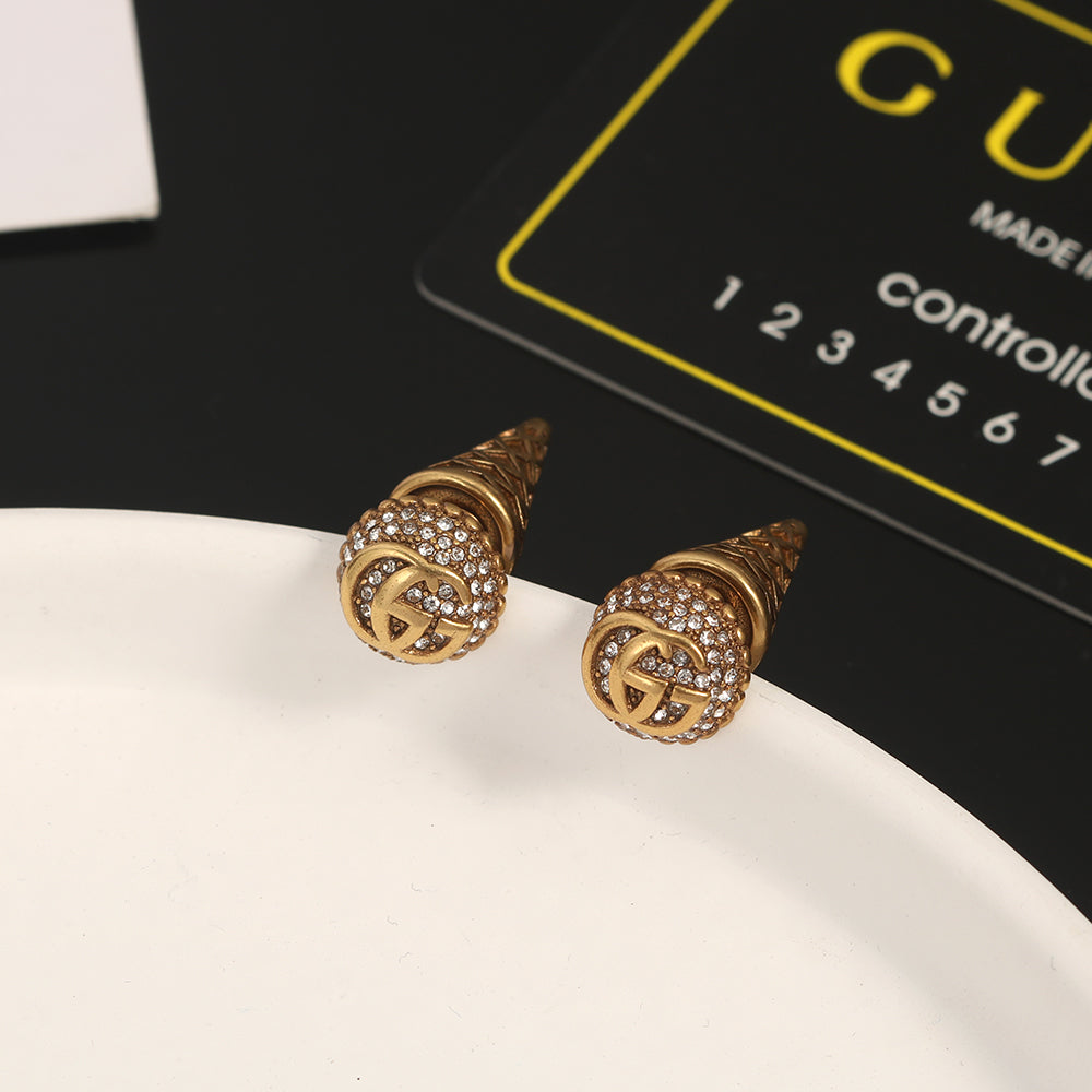 Boucles d'oreilles vintage Double G 18 carats