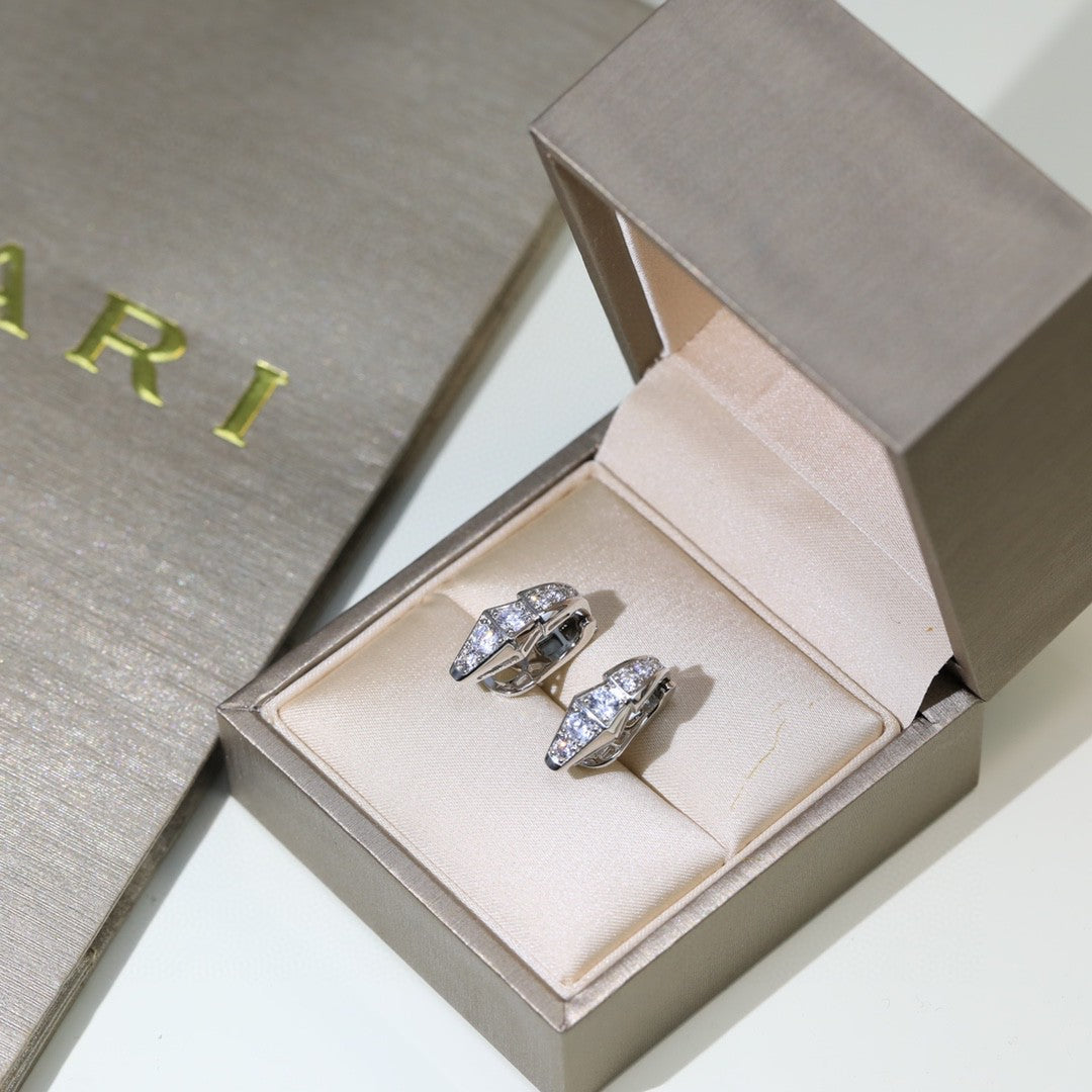 18K BV Serpenti Diamond Earrings