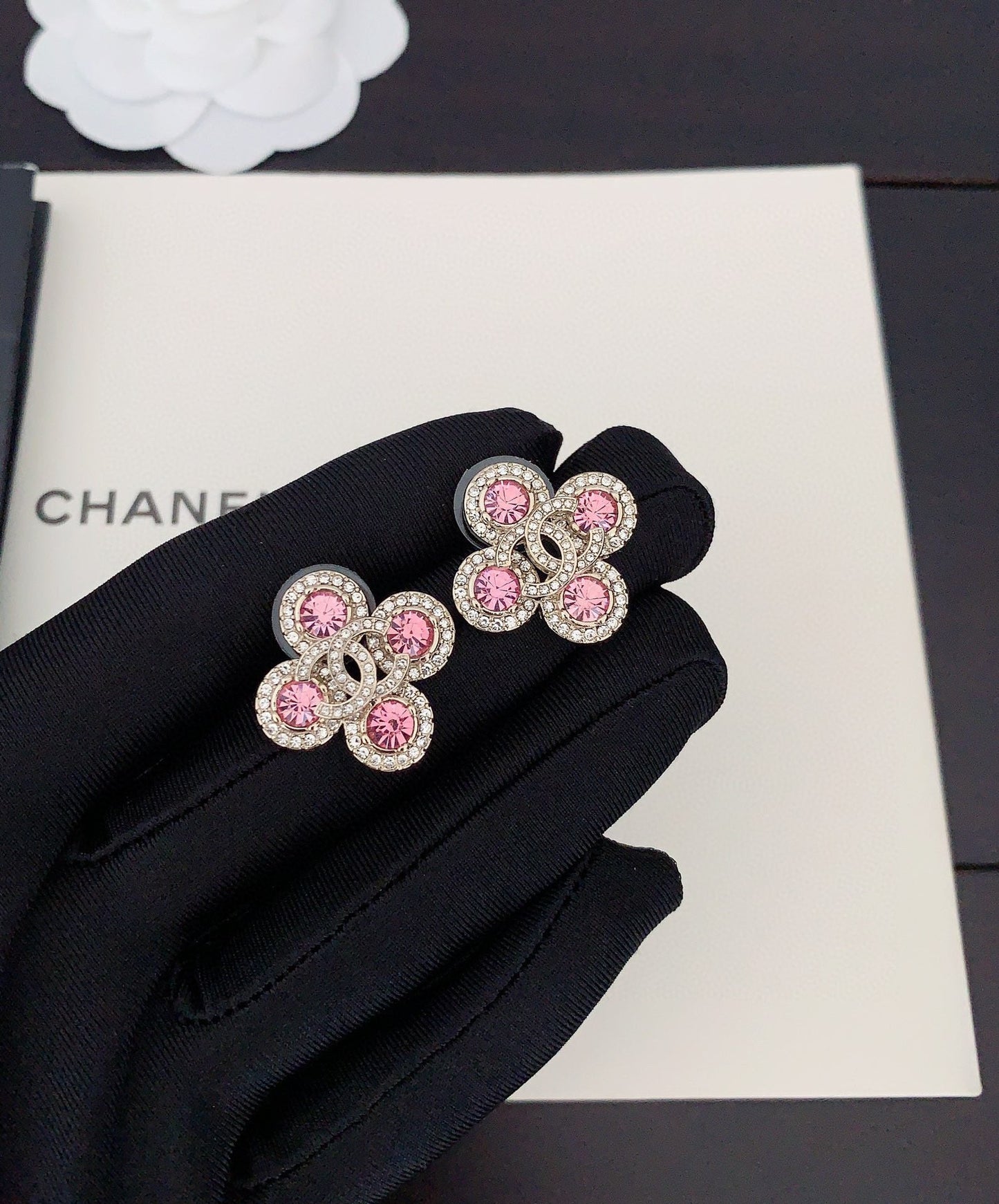 18K CC Pink Diamonds Earrings