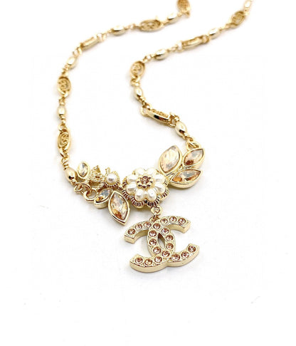 18K CC Flower Diamond Necklace