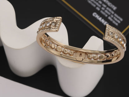 18K CC Crystals Cuff Bracelet