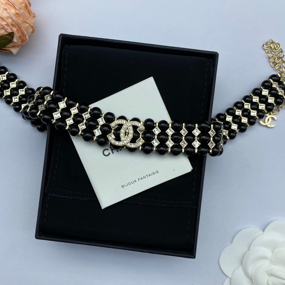 18K CC Strass Choker Necklace