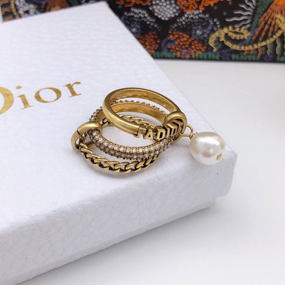 18K CD Pearl & Crystal J'Adior Rings