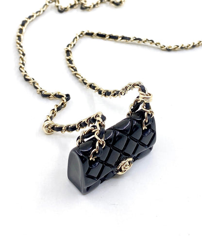 18K CC Black Bag Pendant Necklace