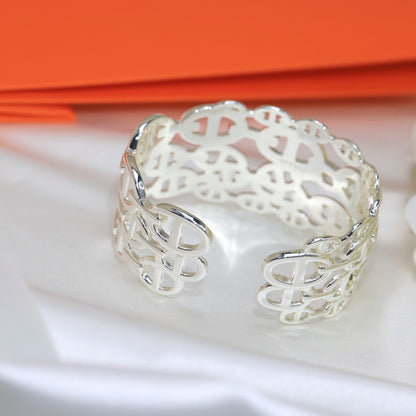 Bracelet Chaine D'Ancre Wide Cutwork H 18 carats