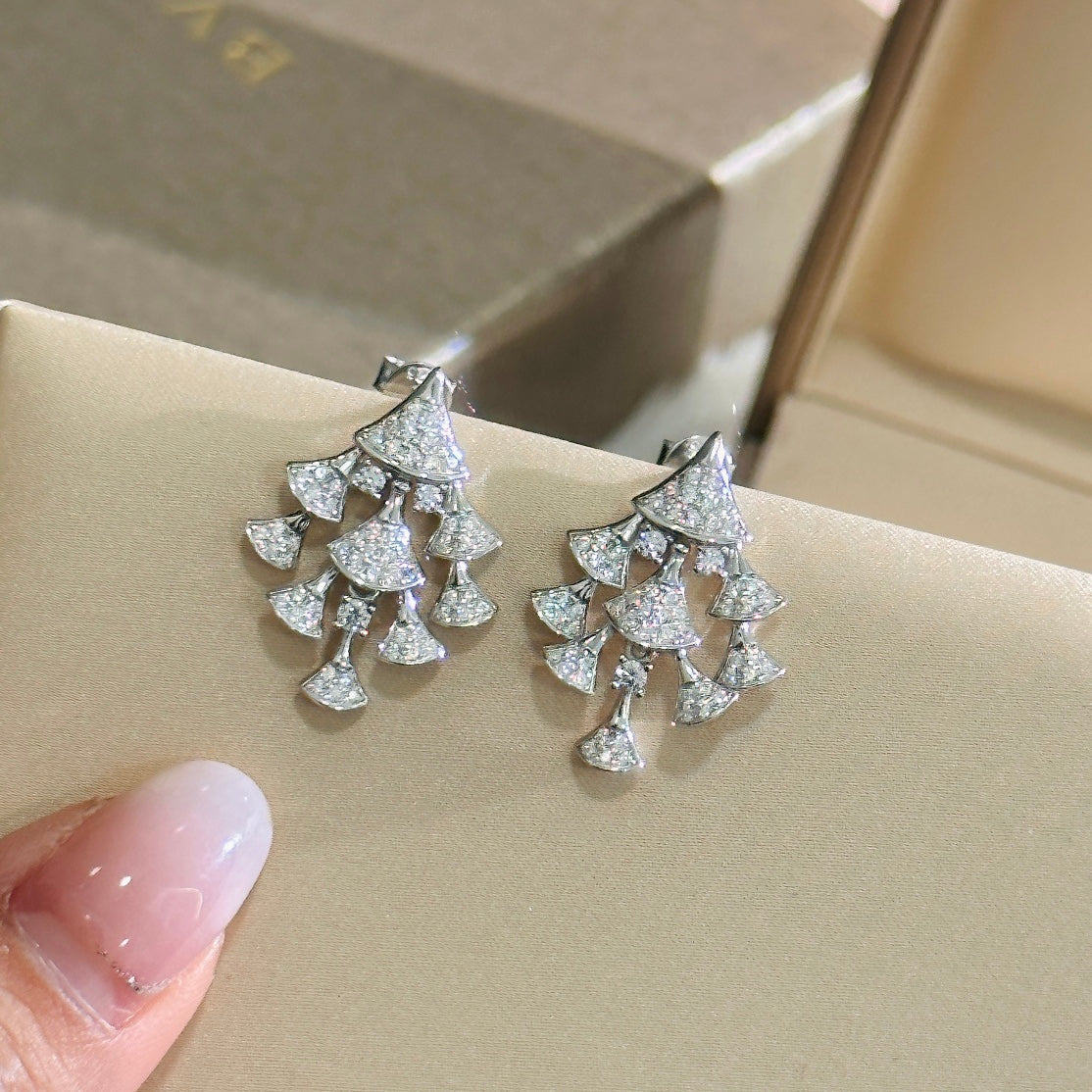 Boucles d'oreilles diamants de rêve des Divas 18 carats