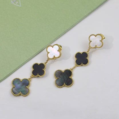 Boucles d'oreilles Motifs Trois Perles Magic Alhambra 18K