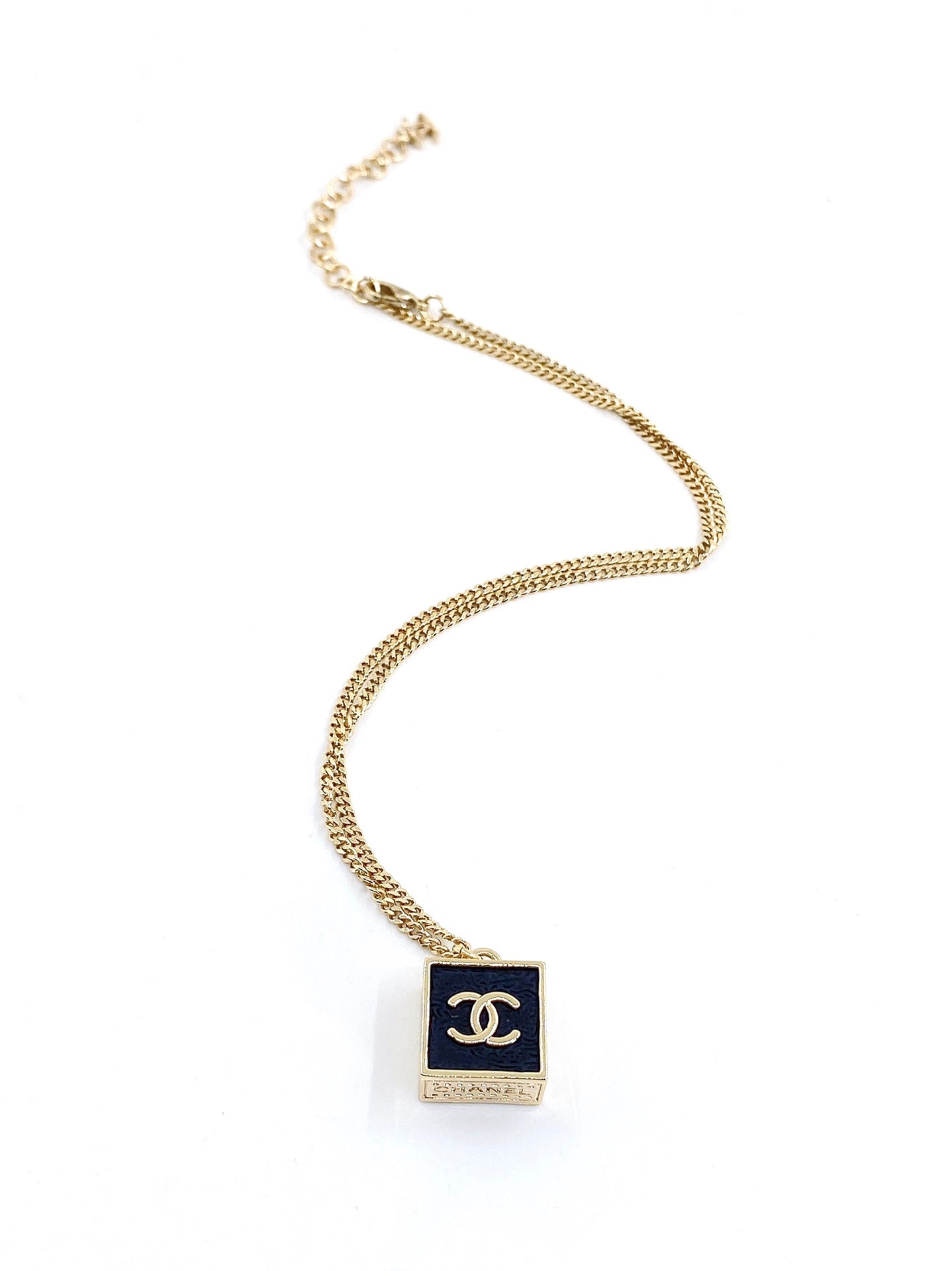 18K CC Square Pendant Necklace