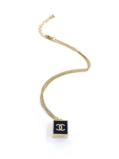 18K CC Square Pendant Necklace