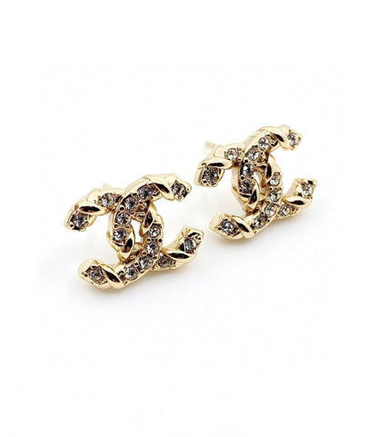 18K CC Full Crystals Earrings