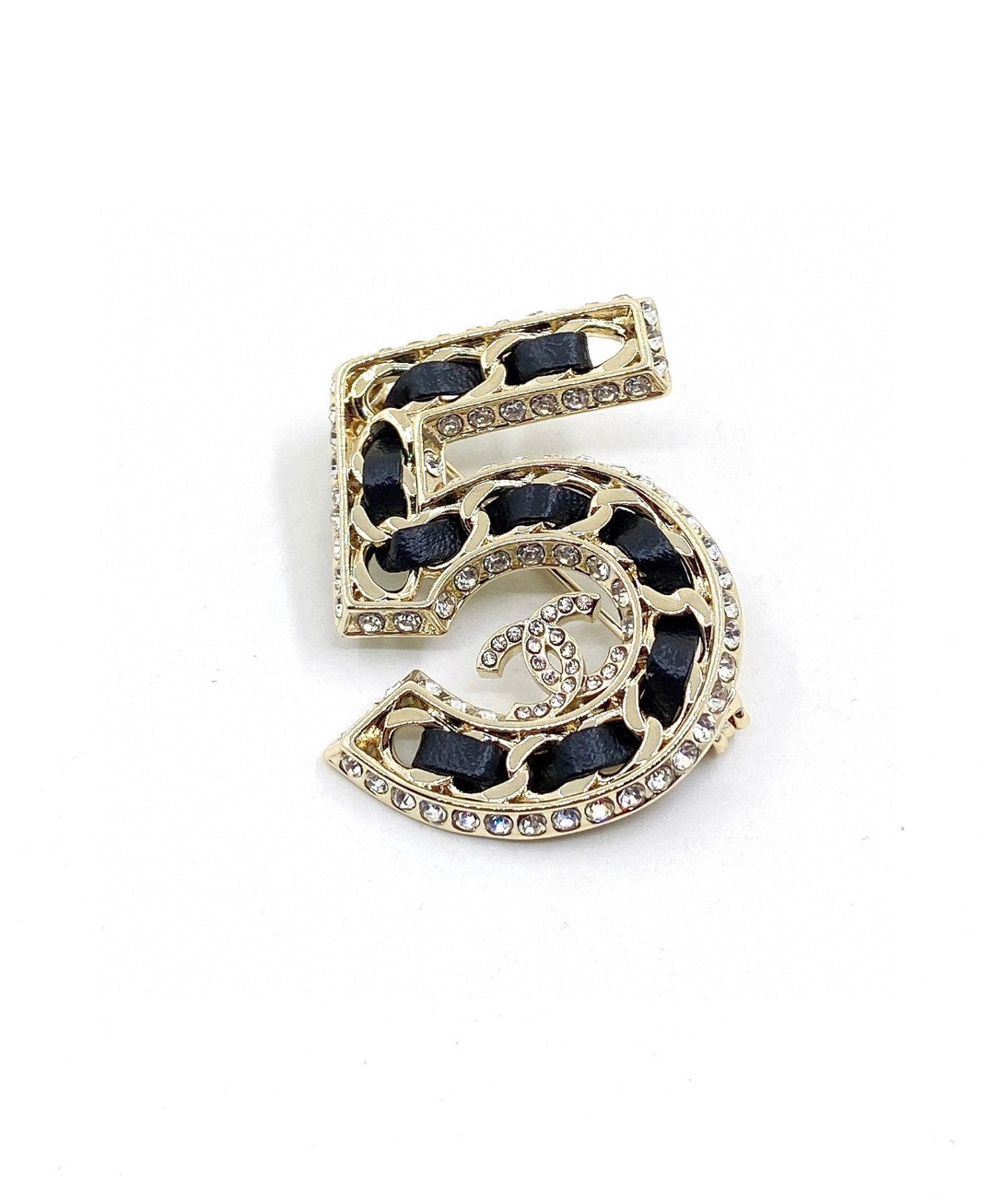 18K CC No.5 Strass Brooch