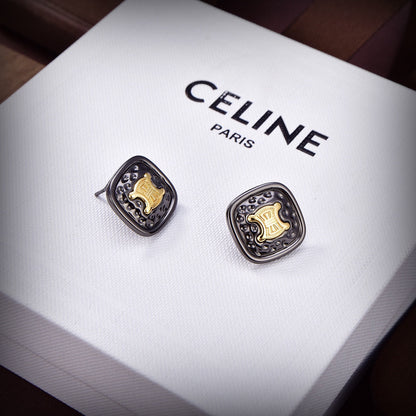 18K Triomphe Black Gold Earrings