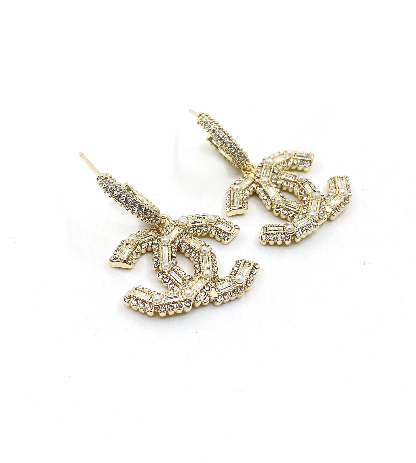 18K CC Crystals Earrings