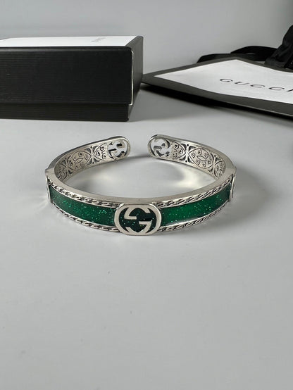 Double G Interlocking G Bangle Wide Bracelet