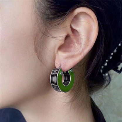 18K BV Green Earrings