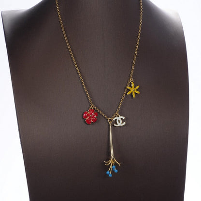 18K CC Color Flower Necklace