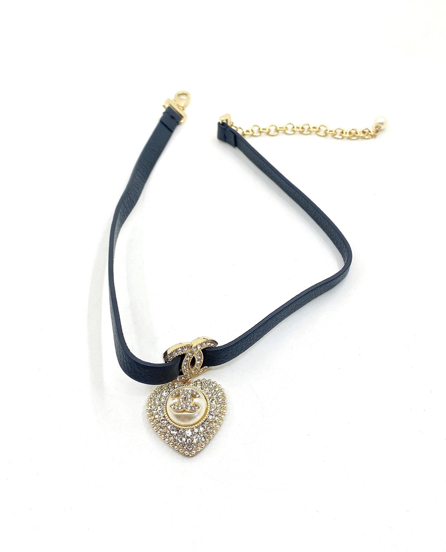 18K CC 2021 Leather Choker Necklace