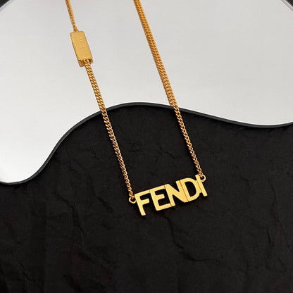 18K F Script Necklace