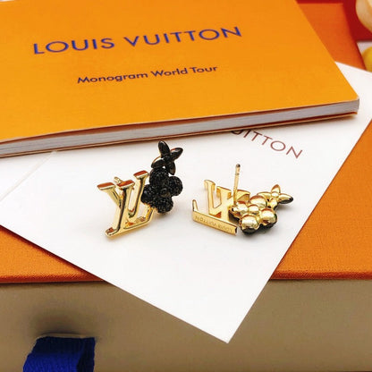 18K Louis Black Blossom Earrings