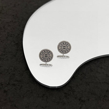 18K CC White Gold Earrings