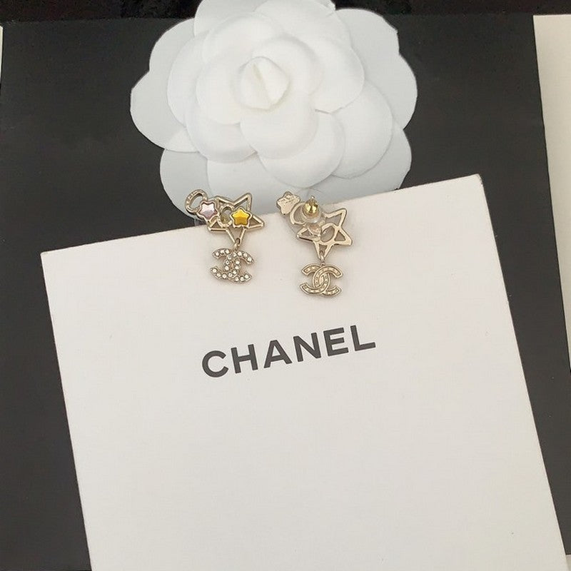 CC Color Crystal Star Earrings