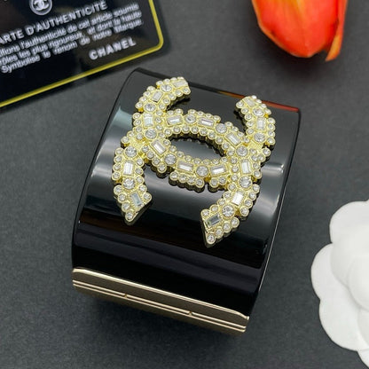 18K CC Pearl Diamond Black Cuff Bracelet