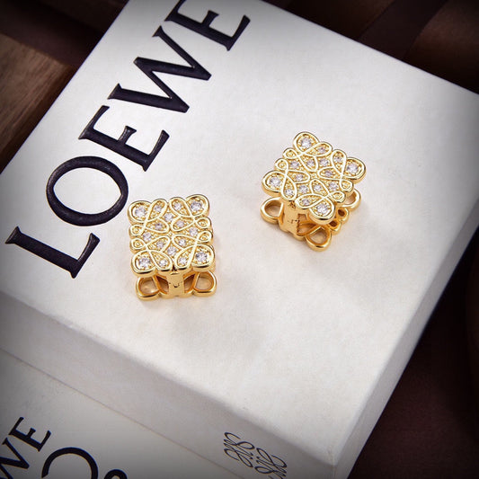 18K Anagram Cube Diamonds Earrings