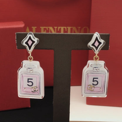 18K CC 24C Perfume Bottle Earrings