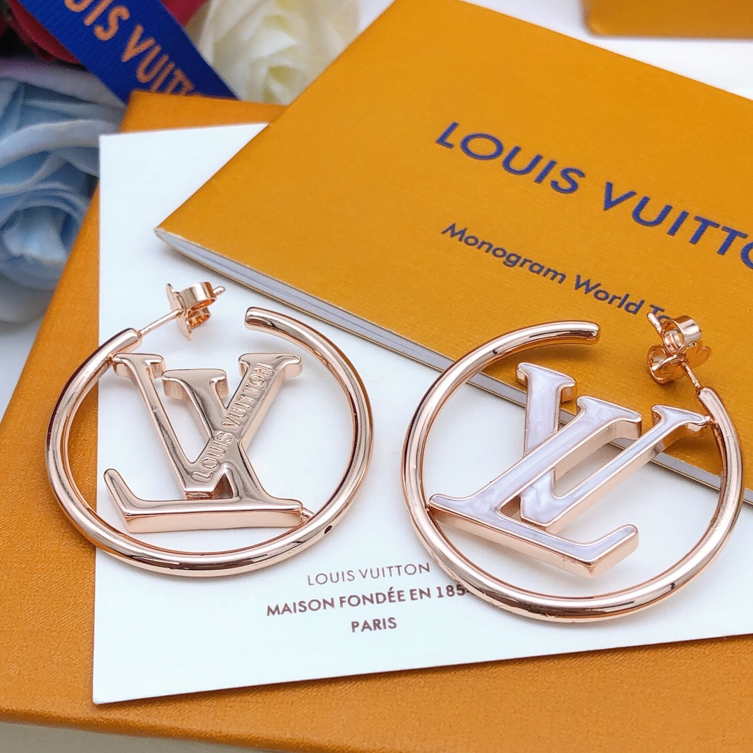 Boucles D'oreilles Créoles Perles Louis Louise 18 Carats