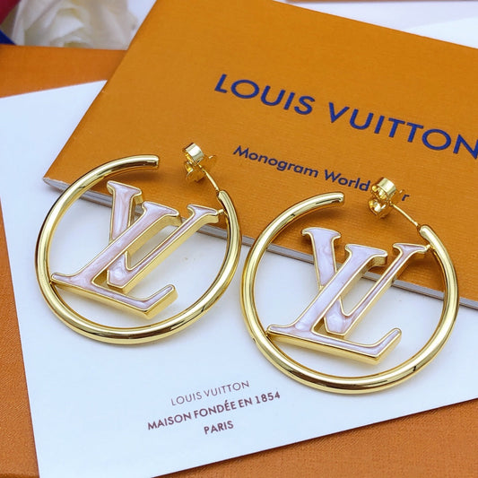 Boucles D'oreilles Créoles Perles Louis Louise 18 Carats