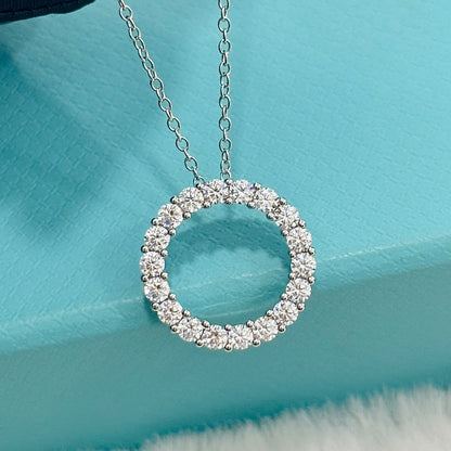 18K T Circle Diamonds Necklace