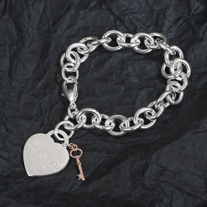 18K T Heart Tag Bracelet