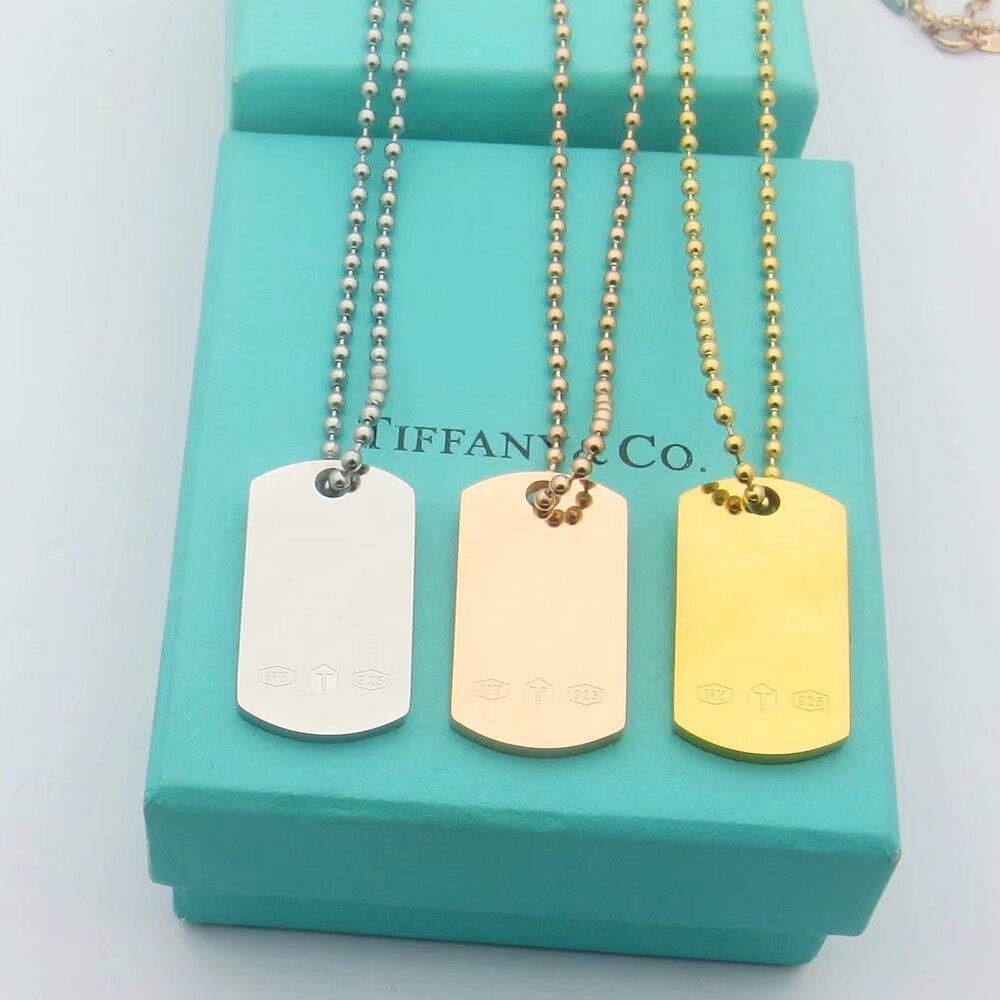 18K T 1837 Makers I.D. Tag Pendant Necklace