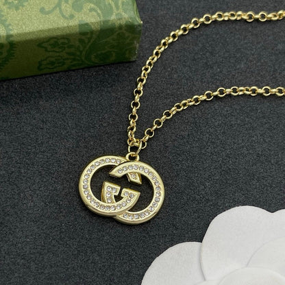 18K GG Gold Pearl Drop Necklace