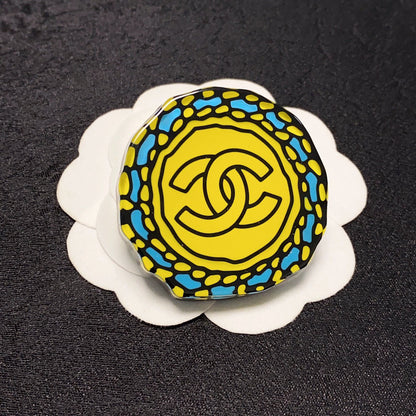 18K CHANEL CC Color Brooch