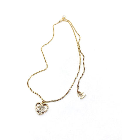 18K CC Heart Pendant Chain Necklace