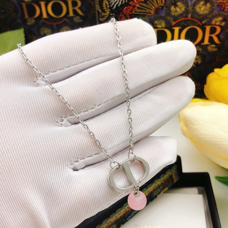 CD Petit Pink Pearl Drop Necklace