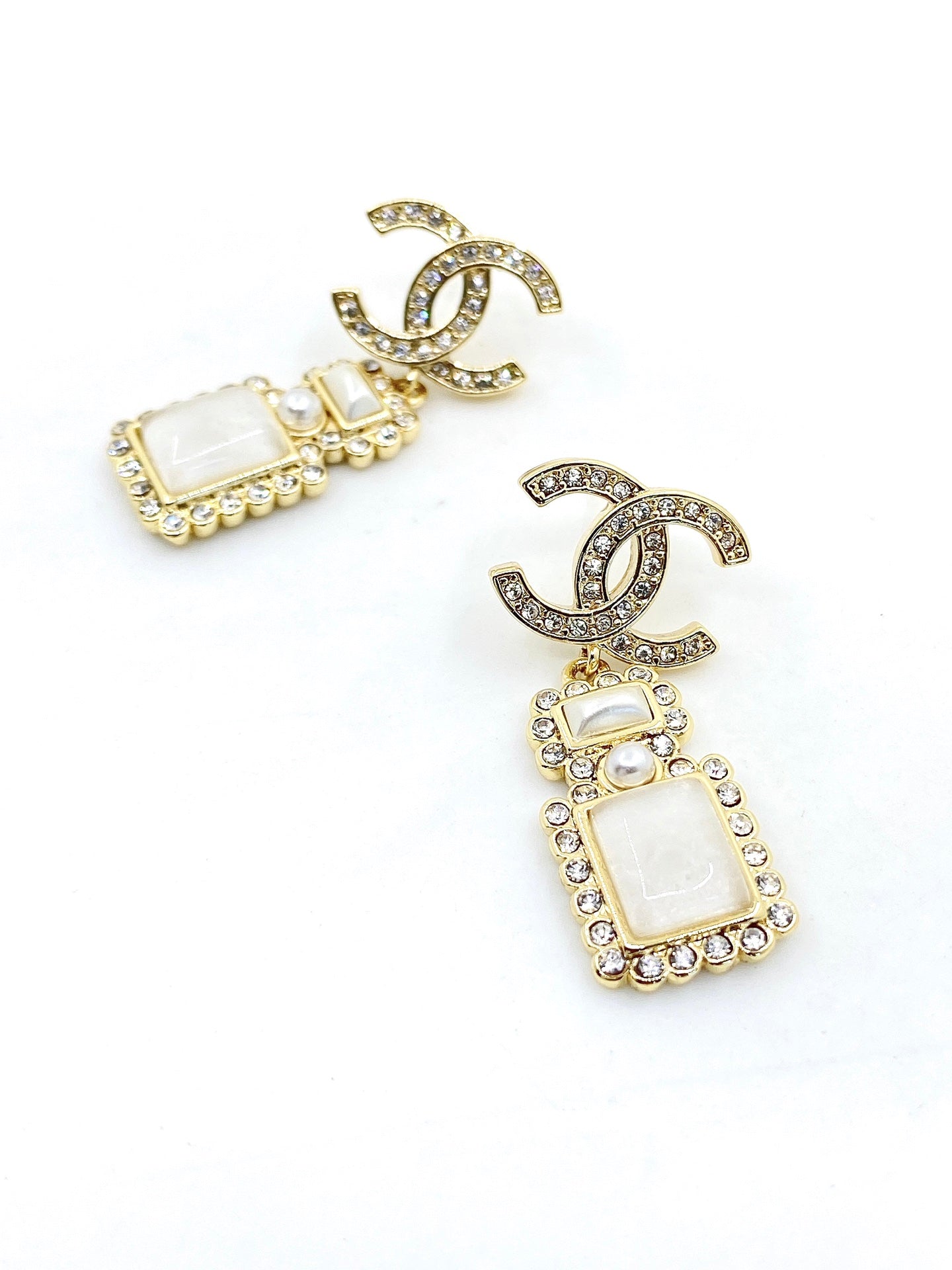 18K CC Perfume Bottle Earrings